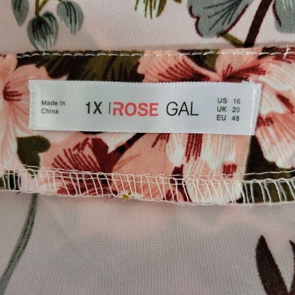 Rosegal Floral Faux Wrap Dress (Size 1X) - Picture 5 of 7